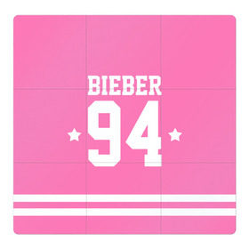 Магнитный плакат 3Х3 с принтом Bieber Team Pink в Кировске, Полимерный материал с магнитным слоем | 9 деталей размером 9*9 см | bieber | justin bieber | бибер | джастин бибер