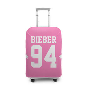 Чехол для чемодана 3D с принтом Bieber Team Pink в Кировске, 86% полиэфир, 14% спандекс | двустороннее нанесение принта, прорези для ручек и колес | bieber | justin bieber | бибер | джастин бибер