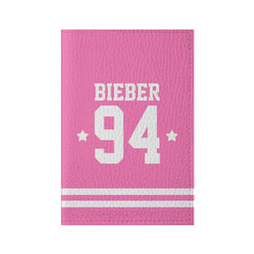 Обложка для паспорта матовая кожа с принтом Bieber Team Pink в Кировске, натуральная матовая кожа | размер 19,3 х 13,7 см; прозрачные пластиковые крепления | bieber | justin bieber | бибер | джастин бибер