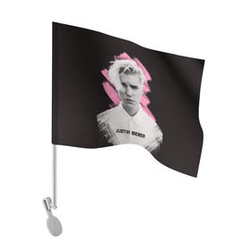 Флаг для автомобиля с принтом Justin Bieber / Pink splash в Кировске, 100% полиэстер | Размер: 30*21 см | bieber | justin bieber | бибер | джастин бибер