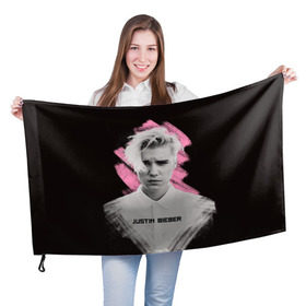 Флаг 3D с принтом Justin Bieber / Pink splash в Кировске, 100% полиэстер | плотность ткани — 95 г/м2, размер — 67 х 109 см. Принт наносится с одной стороны | bieber | justin bieber | бибер | джастин бибер