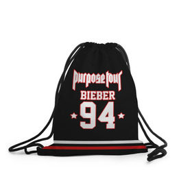 Рюкзак-мешок 3D с принтом Bieber Team Black в Кировске, 100% полиэстер | плотность ткани — 200 г/м2, размер — 35 х 45 см; лямки — толстые шнурки, застежка на шнуровке, без карманов и подкладки | bieber | justin bieber | бибер | джастин бибер