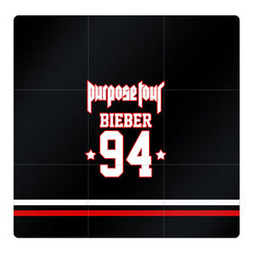 Магнитный плакат 3Х3 с принтом Bieber Team Black в Кировске, Полимерный материал с магнитным слоем | 9 деталей размером 9*9 см | bieber | justin bieber | бибер | джастин бибер