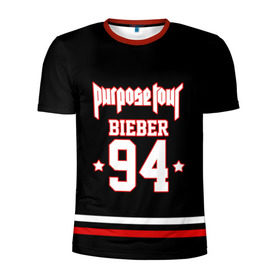 Мужская футболка 3D спортивная с принтом Bieber Team Black в Кировске, 100% полиэстер с улучшенными характеристиками | приталенный силуэт, круглая горловина, широкие плечи, сужается к линии бедра | Тематика изображения на принте: bieber | justin bieber | бибер | джастин бибер