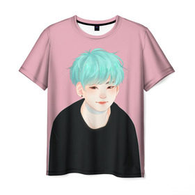 Мужская футболка 3D с принтом BTS_Yoongi в Кировске, 100% полиэфир | прямой крой, круглый вырез горловины, длина до линии бедер | bangtan boys | bts | бантаны бтс