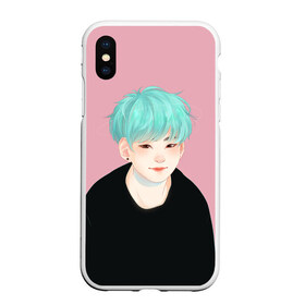 Чехол для iPhone XS Max матовый с принтом BTS_Yoongi в Кировске, Силикон | Область печати: задняя сторона чехла, без боковых панелей | Тематика изображения на принте: bangtan boys | bts | бантаны бтс