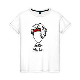 Женская футболка хлопок с принтом Justin Bieber в Кировске, 100% хлопок | прямой крой, круглый вырез горловины, длина до линии бедер, слегка спущенное плечо | bieber | justin bieber | бибер | джастин бибер