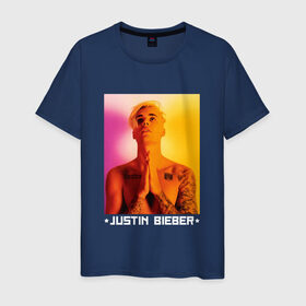 Мужская футболка хлопок с принтом Bieber Star в Кировске, 100% хлопок | прямой крой, круглый вырез горловины, длина до линии бедер, слегка спущенное плечо. | bieber | justin bieber | бибер | джастин бибер