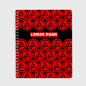 Тетрадь с принтом LINKIN PARK 2018 MUSIC STYLE в Кировске, 100% бумага | 48 листов, плотность листов — 60 г/м2, плотность картонной обложки — 250 г/м2. Листы скреплены сбоку удобной пружинной спиралью. Уголки страниц и обложки скругленные. Цвет линий — светло-серый
 | Тематика изображения на принте: linkin park | logo | music | pop | rock | альтернатива | металл | музыка | музыкальный | поп | рок