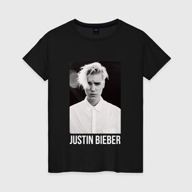 Женская футболка хлопок с принтом Bieber в Кировске, 100% хлопок | прямой крой, круглый вырез горловины, длина до линии бедер, слегка спущенное плечо | bieber | justin bieber | бибер | джастин бибер