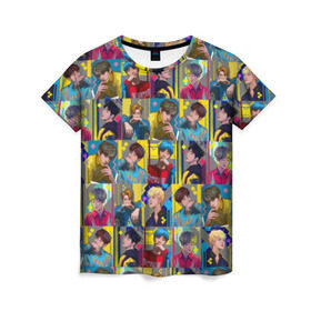 Женская футболка 3D с принтом Bangtan Boys в Кировске, 100% полиэфир ( синтетическое хлопкоподобное полотно) | прямой крой, круглый вырез горловины, длина до линии бедер | bangtan boys | bts | бантаны бтс