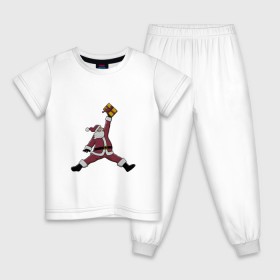 Детская пижама хлопок с принтом Santa Jordan в Кировске, 100% хлопок |  брюки и футболка прямого кроя, без карманов, на брюках мягкая резинка на поясе и по низу штанин
 | дед мороз | джордан | новогодний | рождество | санта
