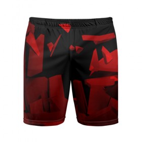 Мужские шорты 3D спортивные с принтом Abstract red collection в Кировске,  |  | 
