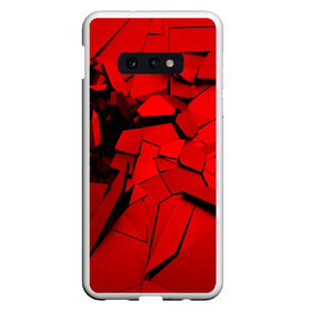 Чехол для Samsung S10E с принтом Carbon abstraction RED в Кировске, Силикон | Область печати: задняя сторона чехла, без боковых панелей | abstraction | geometry | абстракция | геометрия | грань | краски | кубик | кубики | линии | мозаика | разноцветные | ребро | текстура | тени | узор