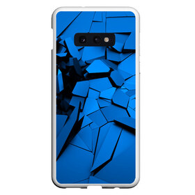 Чехол для Samsung S10E с принтом Carbon abstraction BLUE в Кировске, Силикон | Область печати: задняя сторона чехла, без боковых панелей | abstraction | geometry | абстракция | геометрия | грань | краски | кубик | кубики | линии | мозаика | разноцветные | ребро | текстура | тени | узор