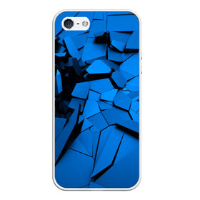 Чехол для iPhone 5/5S матовый с принтом Carbon abstraction BLUE в Кировске, Силикон | Область печати: задняя сторона чехла, без боковых панелей | Тематика изображения на принте: abstraction | geometry | абстракция | геометрия | грань | краски | кубик | кубики | линии | мозаика | разноцветные | ребро | текстура | тени | узор