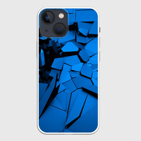 Чехол для iPhone 13 mini с принтом Carbon abstraction BLUE в Кировске,  |  | abstraction | geometry | абстракция | геометрия | грань | краски | кубик | кубики | линии | мозаика | разноцветные | ребро | текстура | тени | узор