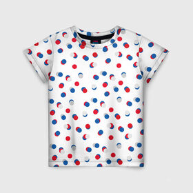Детская футболка 3D с принтом В горошек в Кировске, 100% гипоаллергенный полиэфир | прямой крой, круглый вырез горловины, длина до линии бедер, чуть спущенное плечо, ткань немного тянется | горошек | триколор  