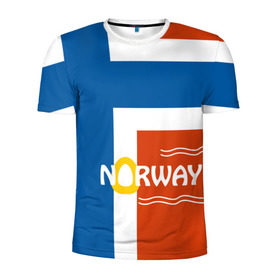 Мужская футболка 3D спортивная с принтом Норвегия в Кировске, 100% полиэстер с улучшенными характеристиками | приталенный силуэт, круглая горловина, широкие плечи, сужается к линии бедра | europe | norway | европа | норвегия | путешествие | флаг