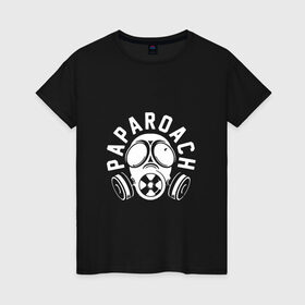 Женская футболка хлопок с принтом Papa Roach в Кировске, 100% хлопок | прямой крой, круглый вырез горловины, длина до линии бедер, слегка спущенное плечо | Тематика изображения на принте: 
