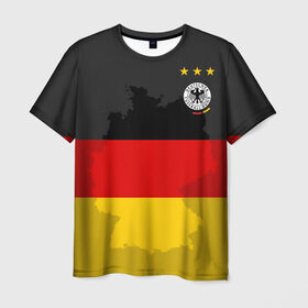Мужская футболка 3D с принтом Германия, форма в Кировске, 100% полиэфир | прямой крой, круглый вырез горловины, длина до линии бедер | fc |  сборная | германия | спорт | спортивные | фк | футбол | футбольный клуб