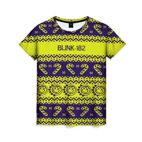 Женская футболка 3D с принтом Blink-182 NEW YEAR COLLECTION в Кировске, 100% полиэфир ( синтетическое хлопкоподобное полотно) | прямой крой, круглый вырез горловины, длина до линии бедер | 