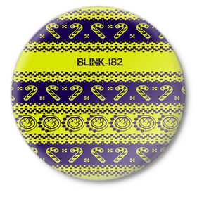 Значок с принтом Blink-182 NEW YEAR COLLECTION в Кировске,  металл | круглая форма, металлическая застежка в виде булавки | 