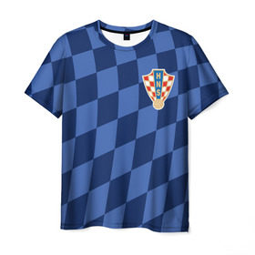 Мужская футболка 3D с принтом Хорватия, форма в Кировске, 100% полиэфир | прямой крой, круглый вырез горловины, длина до линии бедер | Тематика изображения на принте: croatia | fc | fifa | football | national team | uniform | сборная | фифа | фк | форма | футбол | хорватия