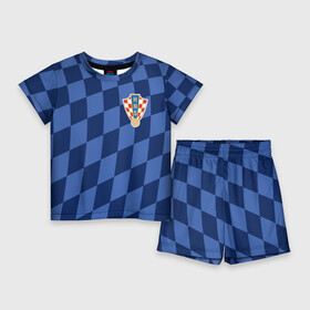 Детский костюм с шортами 3D с принтом Хорватия, форма в Кировске,  |  | croatia | fc | fifa | football | national team | uniform | сборная | фифа | фк | форма | футбол | хорватия