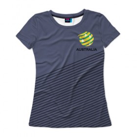 Женская футболка 3D с принтом Австралия, форма в Кировске, 100% полиэфир ( синтетическое хлопкоподобное полотно) | прямой крой, круглый вырез горловины, длина до линии бедер | Тематика изображения на принте: 