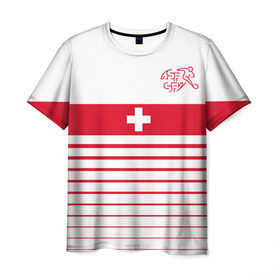 Мужская футболка 3D с принтом Швейцария, форма в Кировске, 100% полиэфир | прямой крой, круглый вырез горловины, длина до линии бедер | fc | спорт | спортивные | фк | футбол | футбольный клуб | швейцария