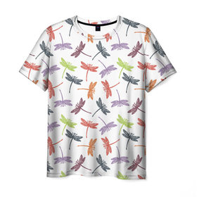 Мужская футболка 3D с принтом Стрекозы в Кировске, 100% полиэфир | прямой крой, круглый вырез горловины, длина до линии бедер | Тематика изображения на принте: 