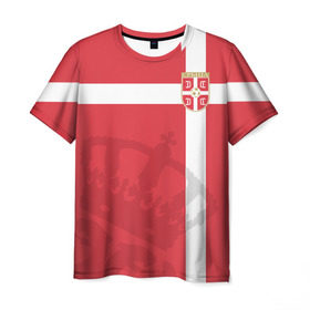 Мужская футболка 3D с принтом Сербия, форма в Кировске, 100% полиэфир | прямой крой, круглый вырез горловины, длина до линии бедер | fc | сербия | спорт | спортивные | фк | футбол | футбольный клуб