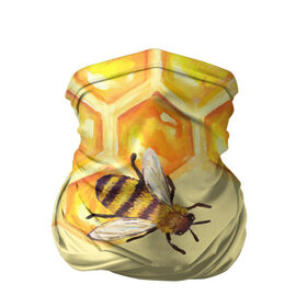 Бандана-труба 3D с принтом Любители меда в Кировске, 100% полиэстер, ткань с особыми свойствами — Activecool | плотность 150‒180 г/м2; хорошо тянется, но сохраняет форму | крылья | мед | насекомое | полет | природа | пчелы | улей | цветное | яркое