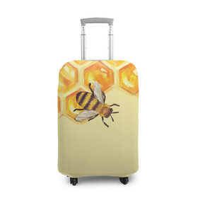 Чехол для чемодана 3D с принтом Любители меда в Кировске, 86% полиэфир, 14% спандекс | двустороннее нанесение принта, прорези для ручек и колес | крылья | мед | насекомое | полет | природа | пчелы | улей | цветное | яркое