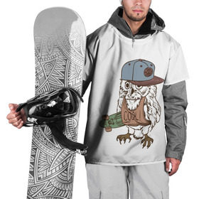 Накидка на куртку 3D с принтом Скейтер в Кировске, 100% полиэстер |  | Тематика изображения на принте: арт | белый | мульт | новинки | прикольный | птица | рисунок | сова | филин | черный