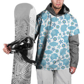 Накидка на куртку 3D с принтом Слоники в Кировске, 100% полиэстер |  | синий | слон