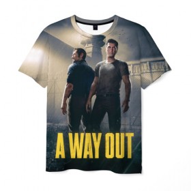 Мужская футболка 3D с принтом A Way Out в Кировске, 100% полиэфир | прямой крой, круглый вырез горловины, длина до линии бедер | Тематика изображения на принте: a way out