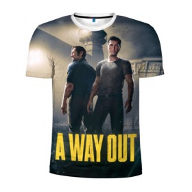 Мужская футболка 3D спортивная с принтом A Way Out в Кировске, 100% полиэстер с улучшенными характеристиками | приталенный силуэт, круглая горловина, широкие плечи, сужается к линии бедра | Тематика изображения на принте: a way out