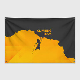 Флаг-баннер с принтом climbing в Кировске, 100% полиэстер | размер 67 х 109 см, плотность ткани — 95 г/м2; по краям флага есть четыре люверса для крепления | adrenaline | extreme | hiking | mountaineering | mountains | risk | rock climb | rocks | sport | адреналин | альпинизм | высота | горы | риск | скалолазание | скалы | спорт | туризм | экстрим