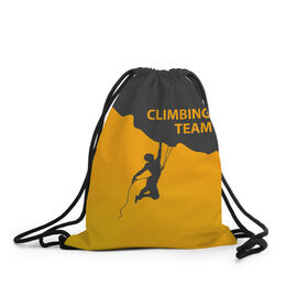 Рюкзак-мешок 3D с принтом climbing в Кировске, 100% полиэстер | плотность ткани — 200 г/м2, размер — 35 х 45 см; лямки — толстые шнурки, застежка на шнуровке, без карманов и подкладки | adrenaline | extreme | hiking | mountaineering | mountains | risk | rock climb | rocks | sport | адреналин | альпинизм | высота | горы | риск | скалолазание | скалы | спорт | туризм | экстрим