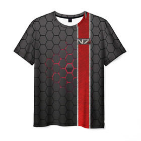 Мужская футболка 3D с принтом N7 в Кировске, 100% полиэфир | прямой крой, круглый вырез горловины, длина до линии бедер | n7 | броня | игры | костюм | логотип