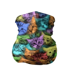 Бандана-труба 3D с принтом Разноцветные коты в Кировске, 100% полиэстер, ткань с особыми свойствами — Activecool | плотность 150‒180 г/м2; хорошо тянется, но сохраняет форму | котенок | котик | котята | кошка | кошки | паттерн