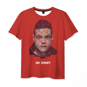 Мужская футболка 3D с принтом MR. ROBOT 2 в Кировске, 100% полиэфир | прямой крой, круглый вырез горловины, длина до линии бедер | Тематика изображения на принте: 