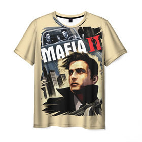 Мужская футболка 3D с принтом MAFIA 2 в Кировске, 100% полиэфир | прямой крой, круглый вырез горловины, длина до линии бедер | Тематика изображения на принте: gangster | gun | mafia | гангстер | игра | мафия | оружия | сша | чикаго