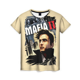 Женская футболка 3D с принтом MAFIA 2 в Кировске, 100% полиэфир ( синтетическое хлопкоподобное полотно) | прямой крой, круглый вырез горловины, длина до линии бедер | gangster | gun | mafia | гангстер | игра | мафия | оружия | сша | чикаго