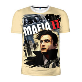 Мужская футболка 3D спортивная с принтом MAFIA 2 в Кировске, 100% полиэстер с улучшенными характеристиками | приталенный силуэт, круглая горловина, широкие плечи, сужается к линии бедра | gangster | gun | mafia | гангстер | игра | мафия | оружия | сша | чикаго