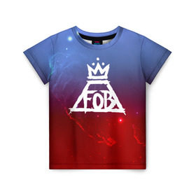 Детская футболка 3D с принтом FALL OUT BOY SPACE COLLECTION в Кировске, 100% гипоаллергенный полиэфир | прямой крой, круглый вырез горловины, длина до линии бедер, чуть спущенное плечо, ткань немного тянется | fall out boy | logo | music | pop | rock | альтернатива | металл | музыка | музыкальный | поп | рок