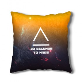 Подушка 3D с принтом 30 SECONDS TO MARS SPACE STYLE в Кировске, наволочка – 100% полиэстер, наполнитель – холлофайбер (легкий наполнитель, не вызывает аллергию). | состоит из подушки и наволочки. Наволочка на молнии, легко снимается для стирки | 