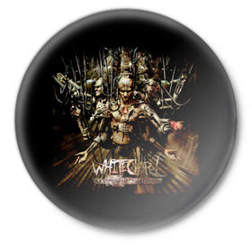 Значок с принтом Meshuggah в Кировске,  металл | круглая форма, металлическая застежка в виде булавки | 
